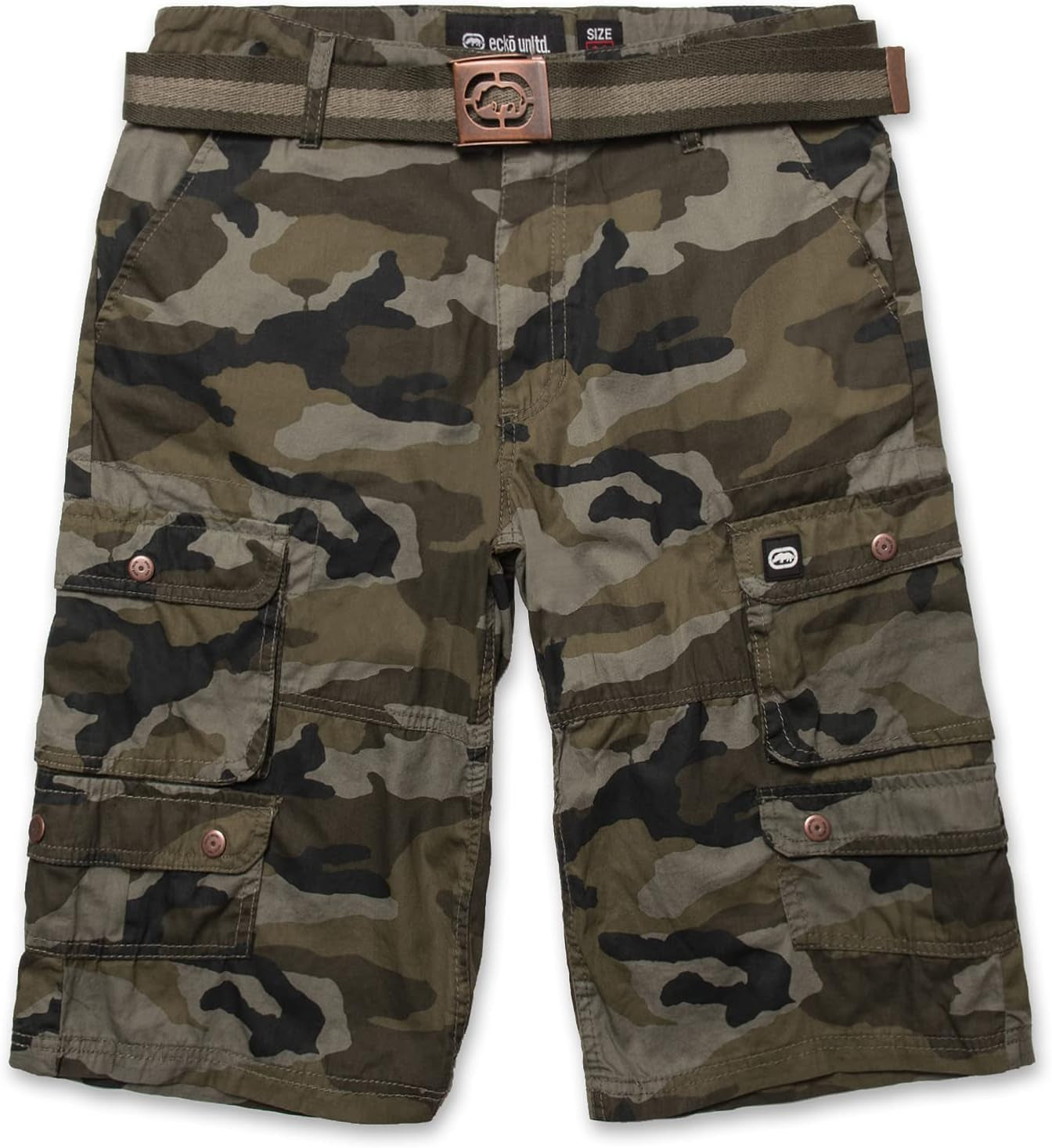 Ecko Cargo Shorts for Men – Twill Camo Mens Cargo Shorts with Belt Big and Tall