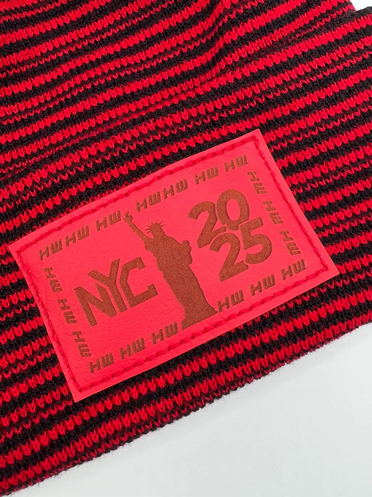 Haakwear NEW YEAR 2025 NYC, Modern H Stitch Contrast Cuffed Beanie