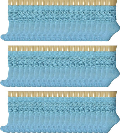 120 Pairs Extra-Long Heavy Slouch Socks – Women'S Shoe Size 5-10, Cotton Blend, Retro 80S Style