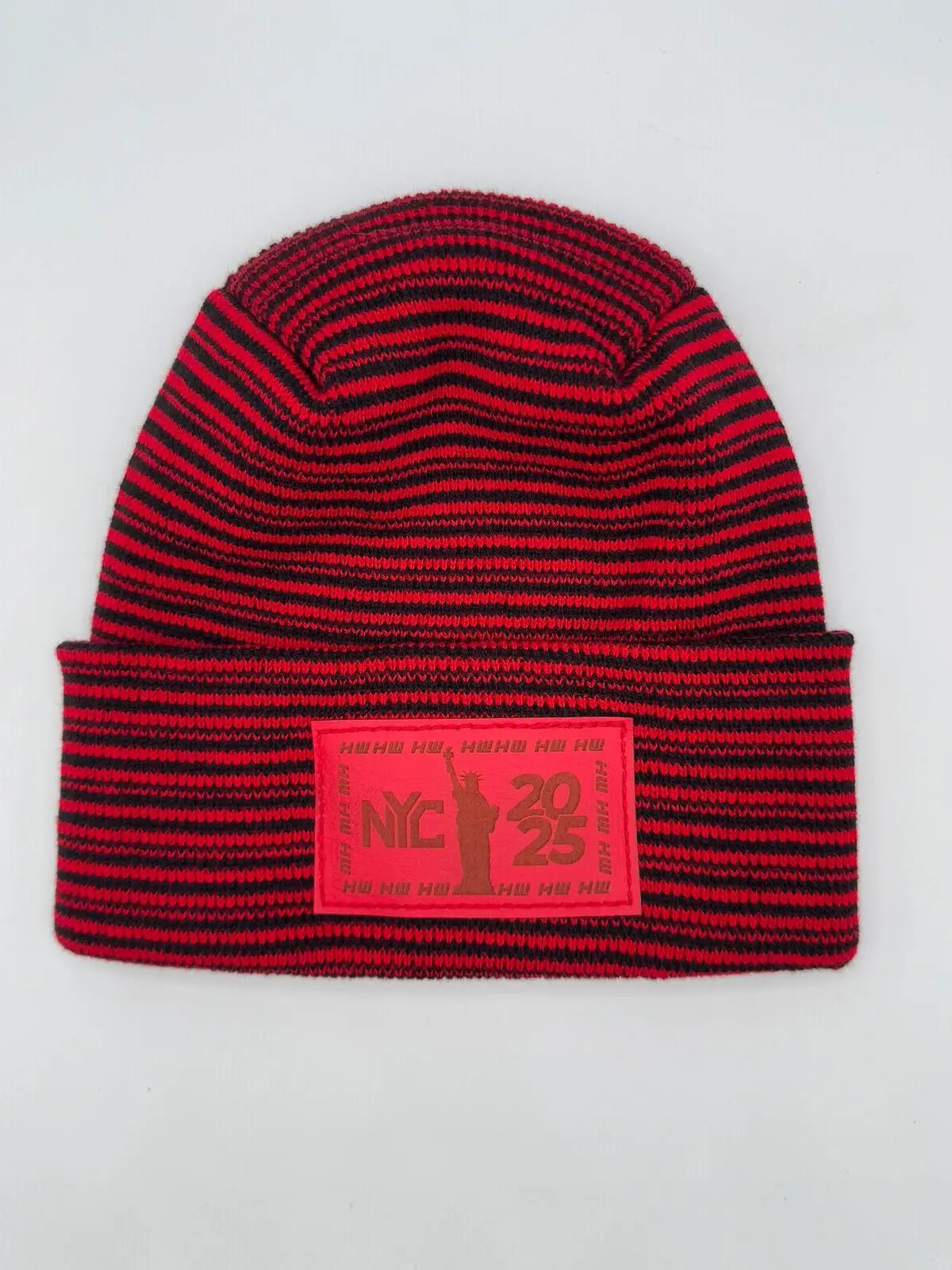 Haakwear NEW YEAR 2025 NYC, Modern H Stitch Contrast Cuffed Beanie 