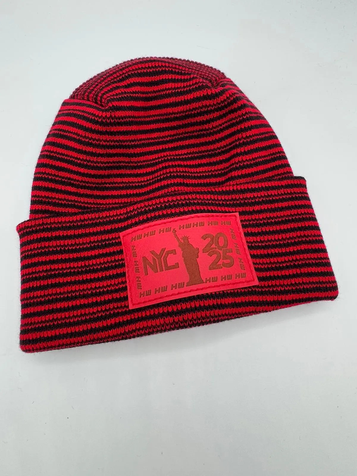 Haakwear NEW YEAR 2025 NYC, Modern H Stitch Contrast Cuffed Beanie 