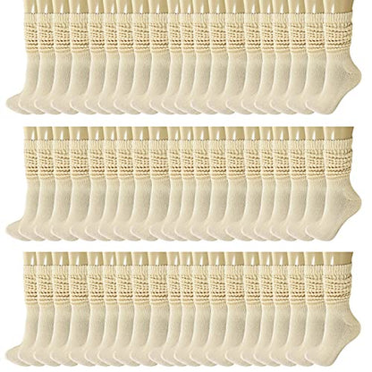 120 Pairs Extra-Long Heavy Slouch Socks – Women'S Shoe Size 5-10, Cotton Blend, Retro 80S Style