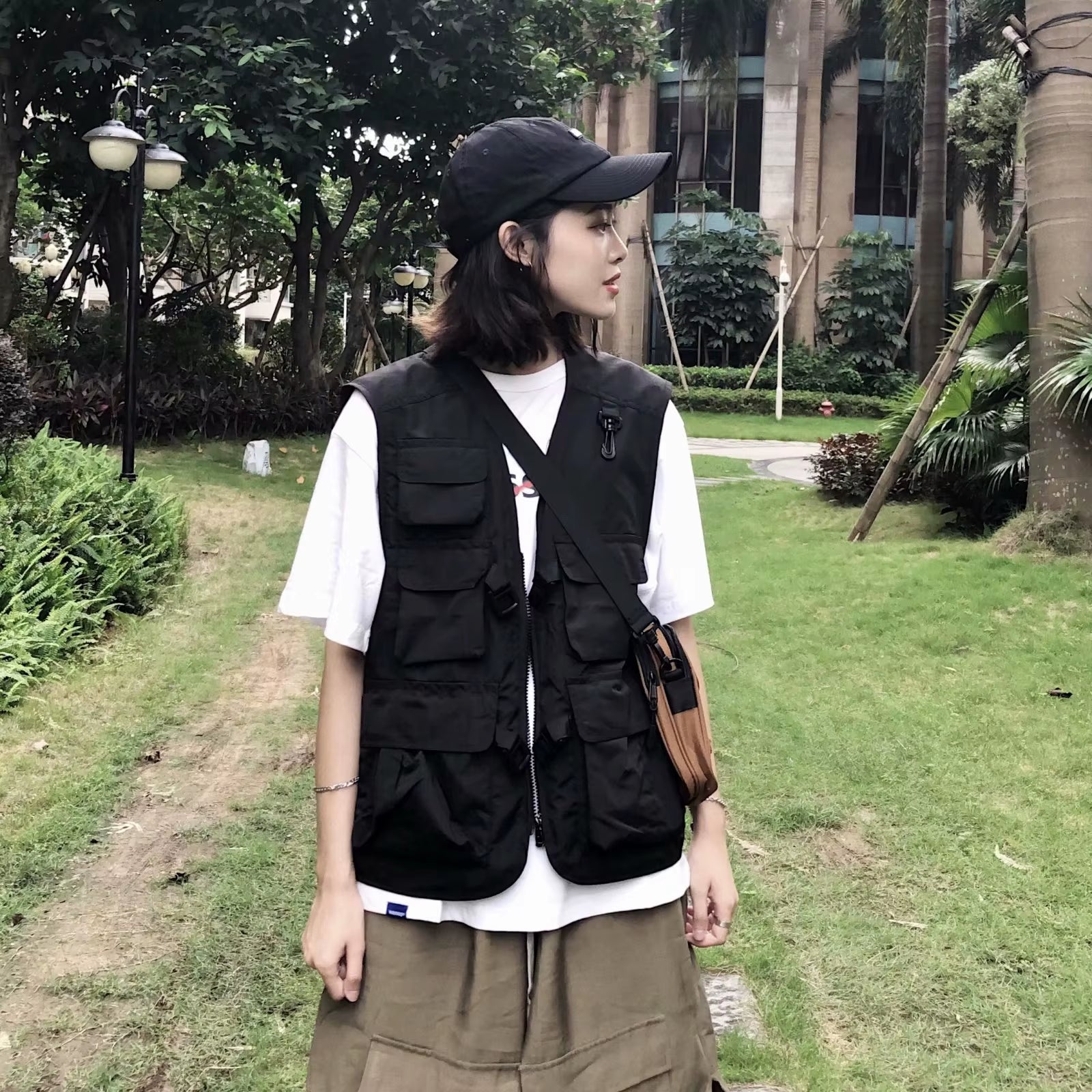 Multi Pockets Tooling Vest Men Summer Breathable Hiking Waistcoat Quick Dry Fishing Vest Fashion Street Wear Unisex VT-290