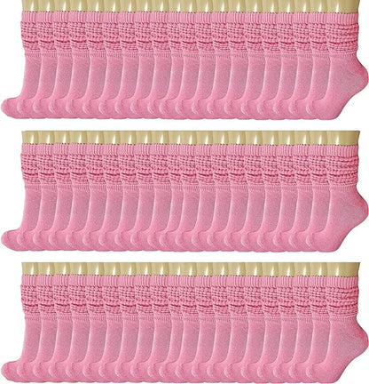 120 Pairs Extra-Long Heavy Slouch Socks – Women'S Shoe Size 5-10, Cotton Blend, Retro 80S Style