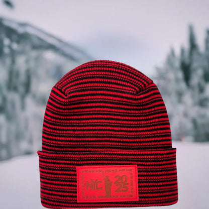 Haakwear NEW YEAR 2025 NYC, Modern H Stitch Contrast Cuffed Beanie 