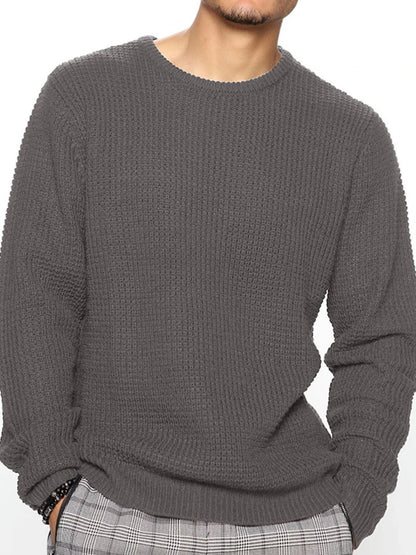 Men'S Full Size round Neck Long Sleeve Sweater plus Size
