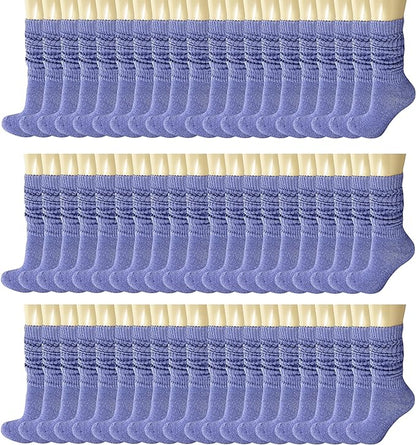 120 Pairs Extra-Long Heavy Slouch Socks – Women'S Shoe Size 5-10, Cotton Blend, Retro 80S Style