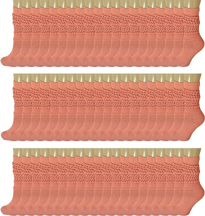 120 Pairs Extra-Long Heavy Slouch Socks – Women'S Shoe Size 5-10, Cotton Blend, Retro 80S Style
