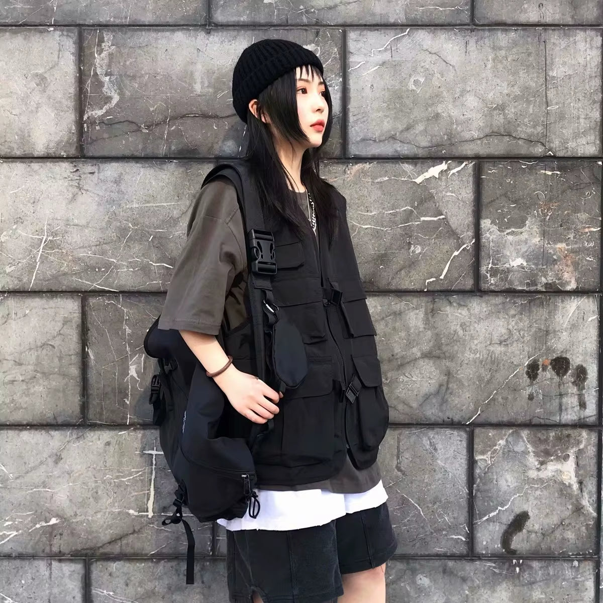 Multi Pockets Tooling Vest Men Summer Breathable Hiking Waistcoat Quick Dry Fishing Vest Fashion Street Wear Unisex VT-290